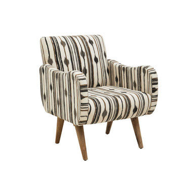 Black and White Ikat Design Accent Chair | Cefena