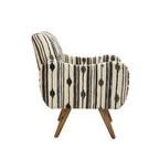 Black and White Ikat Design Accent Chair | Cefena