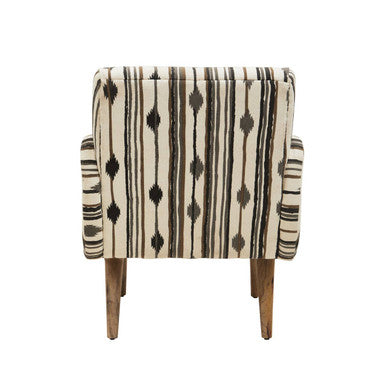 Black and White Ikat Design Accent Chair | Cefena