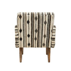 Black and White Ikat Design Accent Chair | Cefena