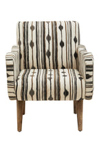 Black and White Ikat Design Accent Chair | Cefena