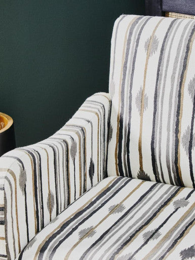Black and White Ikat Design Accent Chair | Cefena