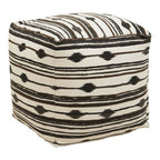 Black and White Ikat Square Pouffe | Cefena