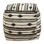 Black and White Ikat Square Pouffe | Cefena