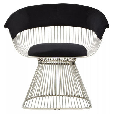 Black Velvet and Silver Frame Chair | Vogue