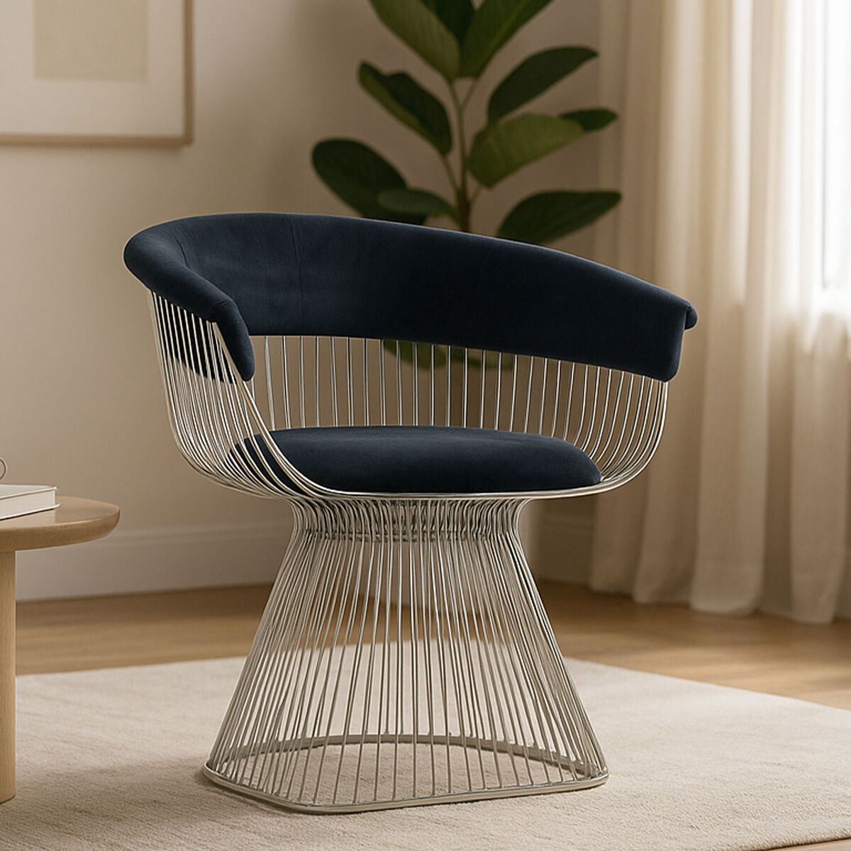 Black Velvet and Silver Frame Chair | Vogue