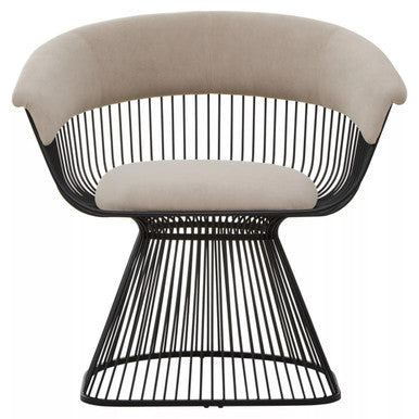 Mink Velvet and Black Frame Chair | Vogue