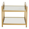Matte Gold End Table with Clear Glass Top | Vogue