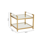 Matte Gold End Table with Clear Glass Top | Vogue