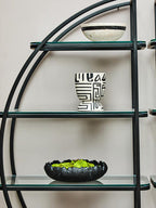 Vogue Left Half Moon Black Shelf Unit