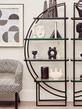 Vogue Left Half Moon Black Shelf Unit