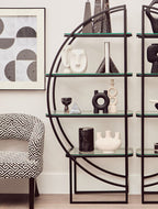 Vogue Left Half Moon Black Shelf Unit