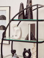 Vogue Left Half Moon Black Shelf Unit