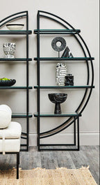 Right Half Moon Black Shelf Unit | Vogue