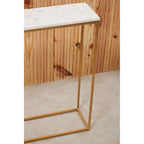White and Black Marble Console Table with Warm Metallic Frame | Corra