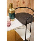 3 Tier White and Black Marble Top Trolley with Metal Frame | Corra