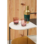 3 Tier White and Black Marble Top Trolley with Metal Frame | Corra