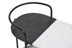 3 Tier White and Black Marble Top Trolley with Metal Frame | Corra