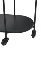 3 Tier White and Black Marble Top Trolley with Metal Frame | Corra