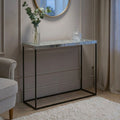Console Table with Black Metal Finish Frame | Akola