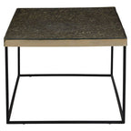 Gold Finish Coffee Table with Black Metal Frame | Akola