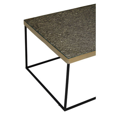 Gold Finish Coffee Table with Black Metal Frame | Akola