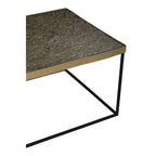 Gold Finish Coffee Table with Black Metal Frame | Akola