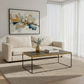 Gold Finish Coffee Table with Black Metal Frame | Akola