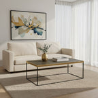 Gold Finish Coffee Table with Black Metal Frame | Akola