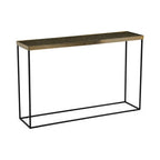 Gold Finish Console Table with Black Metal Frame | Akola