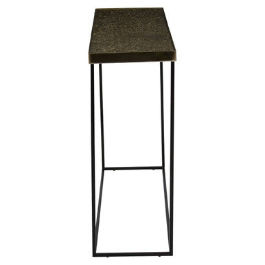 Gold Finish Console Table with Black Metal Frame | Akola