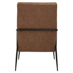Brown Leather Lounge Chair with Reclined Profile | Hoxton