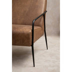 Brown Leather Lounge Chair with Reclined Profile | Hoxton