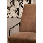 Brown Leather Lounge Chair with Reclined Profile | Hoxton