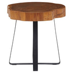 Solid Teak Wood Top Side Table in Black and Natural Finish | Manado