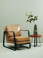 Solid Teak Wood Top Side Table in Black and Natural Finish | Manado
