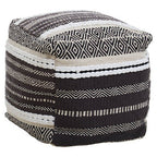 Grey and White Pouffe | Cefena
