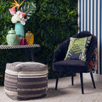 Grey and White Pouffe | Cefena