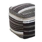 Grey and White Pouffe | Cefena