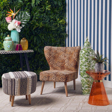 Leopard Print Velvet Chair | Cefena