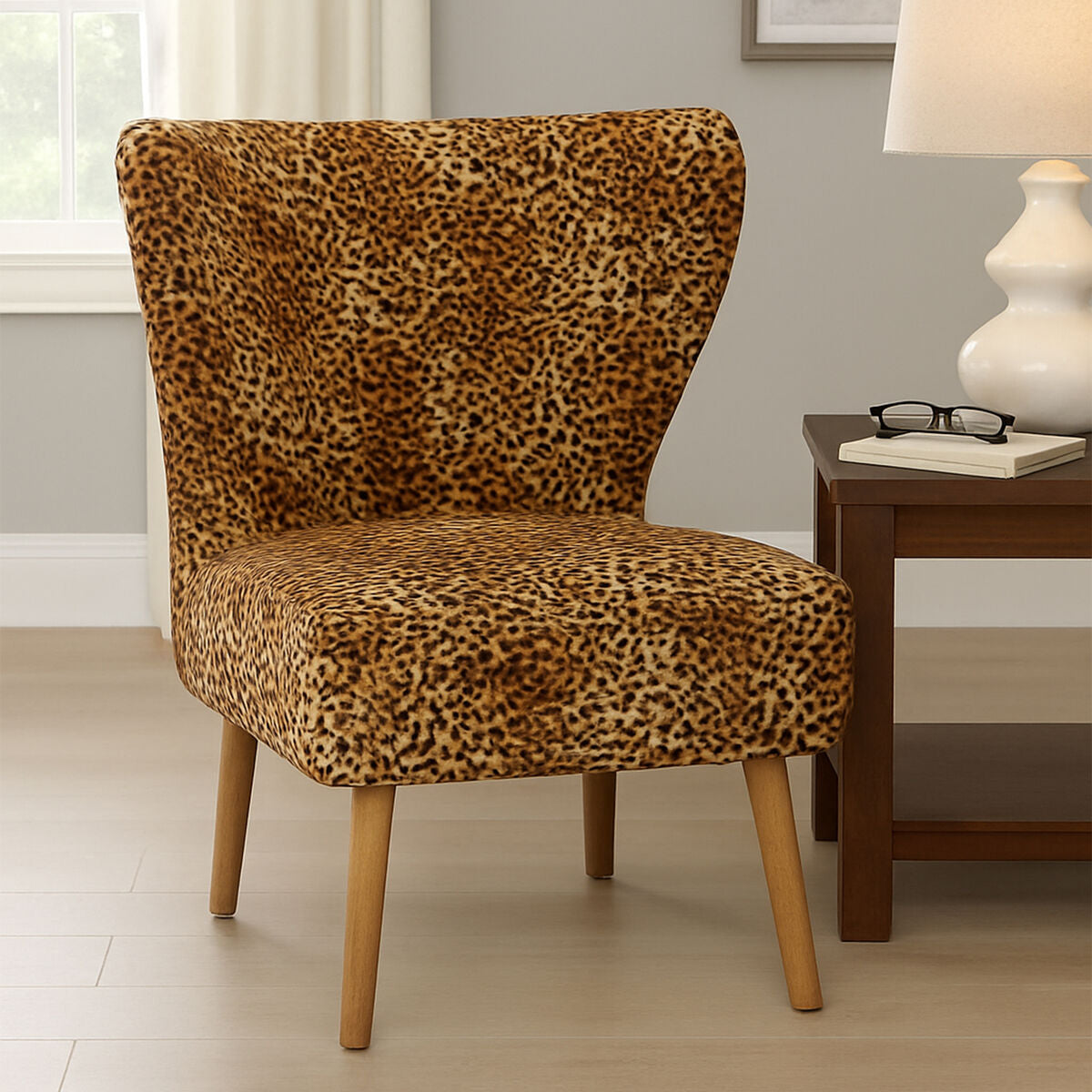 Leopard Print Velvet Chair | Cefena