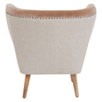 Mink Velvet and Natural Linen Chair | Cefena