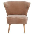 Mink Velvet and Natural Linen Chair | Cefena