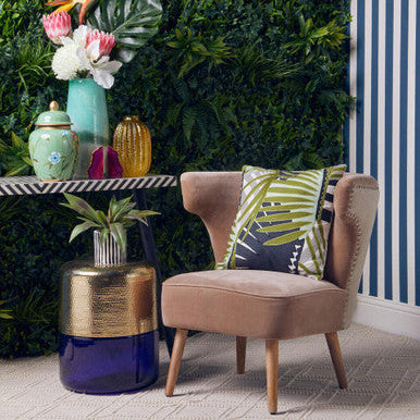 Mink Velvet and Natural Linen Chair | Cefena