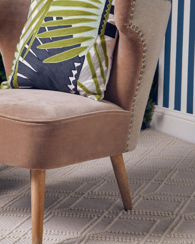 Mink Velvet and Natural Linen Chair | Cefena