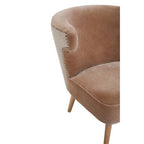 Mink Velvet and Natural Linen Chair | Cefena