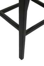 Black Leather and Teak Barstool | Kendari