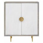 Cream and Grey Mango Wood Two Door Cabinet | Sareel