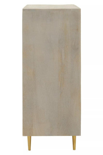 Cream and Grey Mango Wood Two Door Cabinet | Sareel