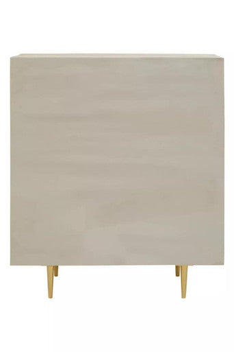Cream and Grey Mango Wood Two Door Cabinet | Sareel